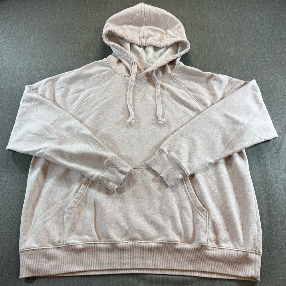 Old Navy Sweatshirt XL Tall Light Pink Fleece Hoodie Pullover Relaxed Women’s